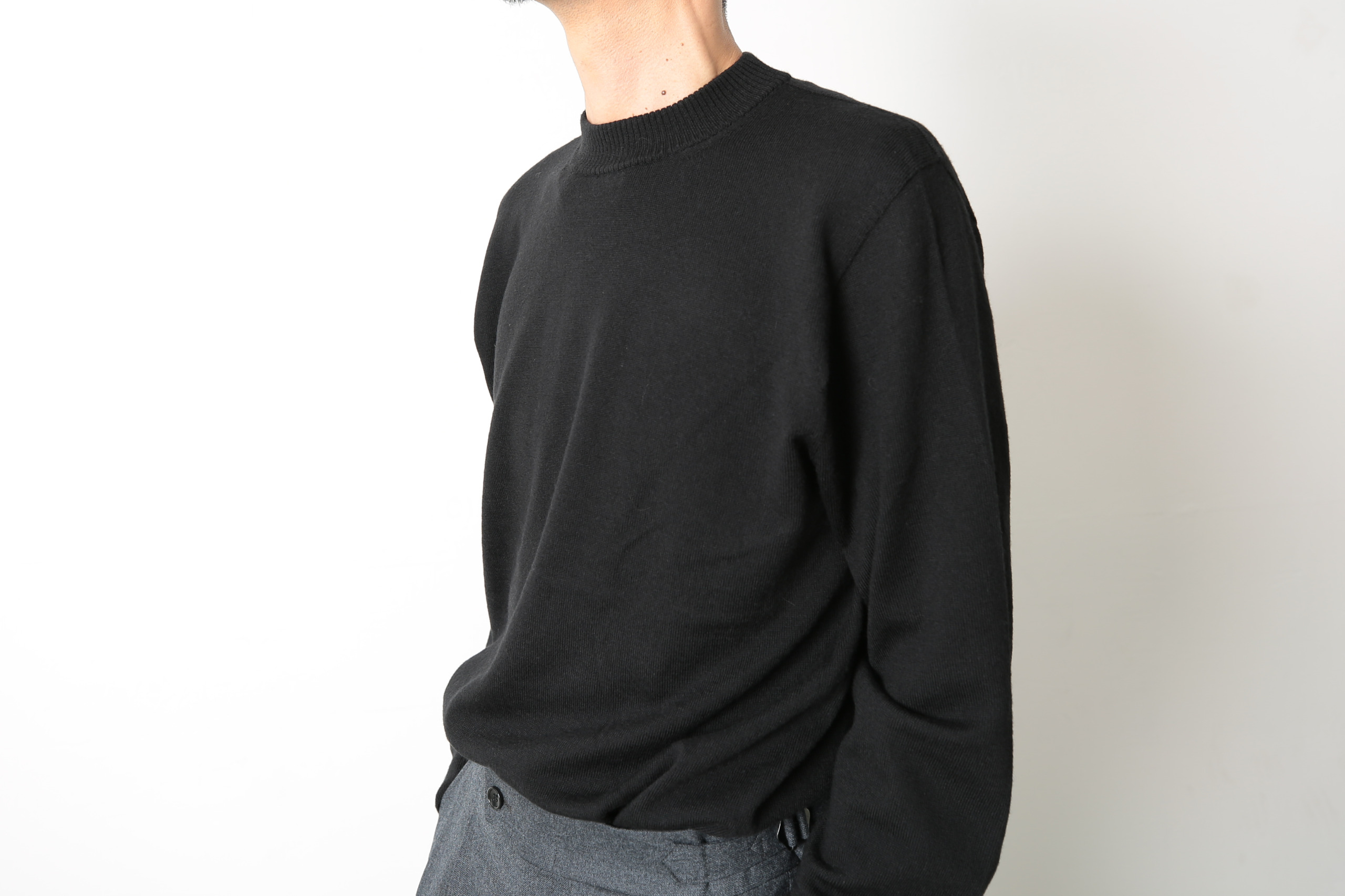 ZEGNA BARUFFA/ﾓｯｸﾈｯｸﾆｯ_ﾌﾞﾗｯｸ