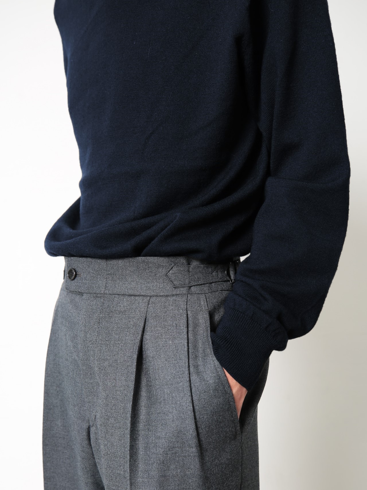 ZEGNA BARUFFA/モックネックニット_ネイビー