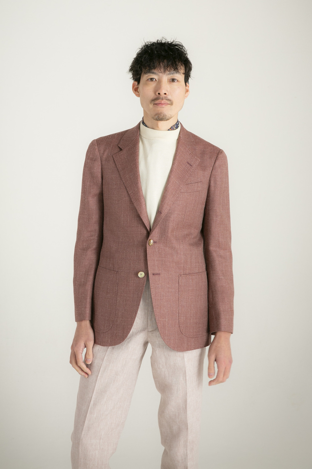 サマーツイードジャケット｜ローズ・メランジ