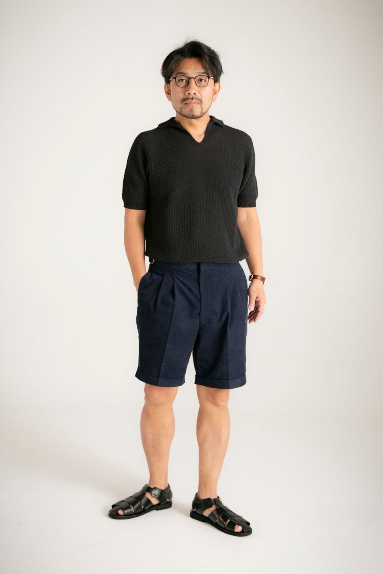 サマーコーディロイ・ショートパンツ｜ネイビー