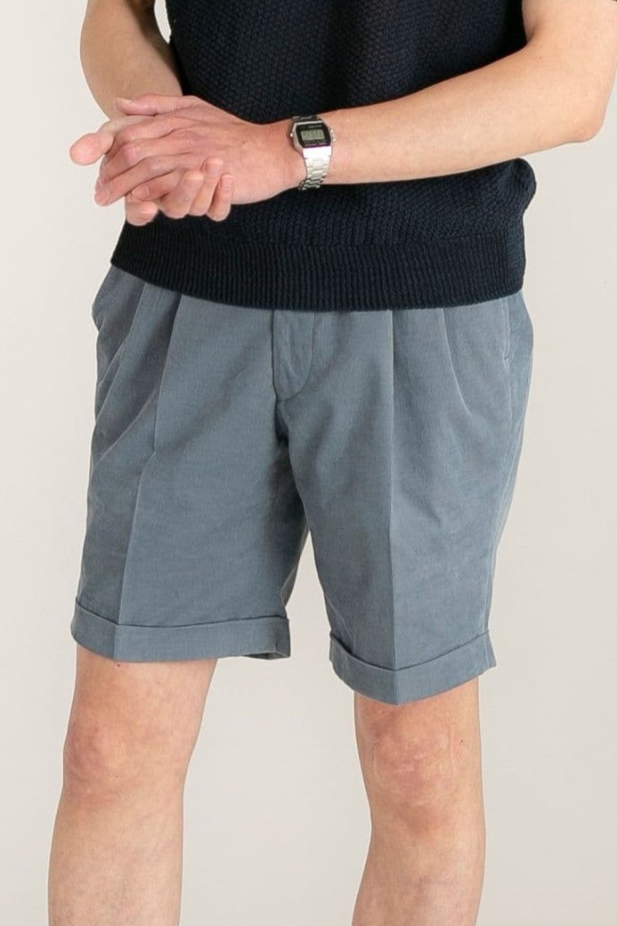 サマーコーディロイ・ショートパンツ｜ブルー