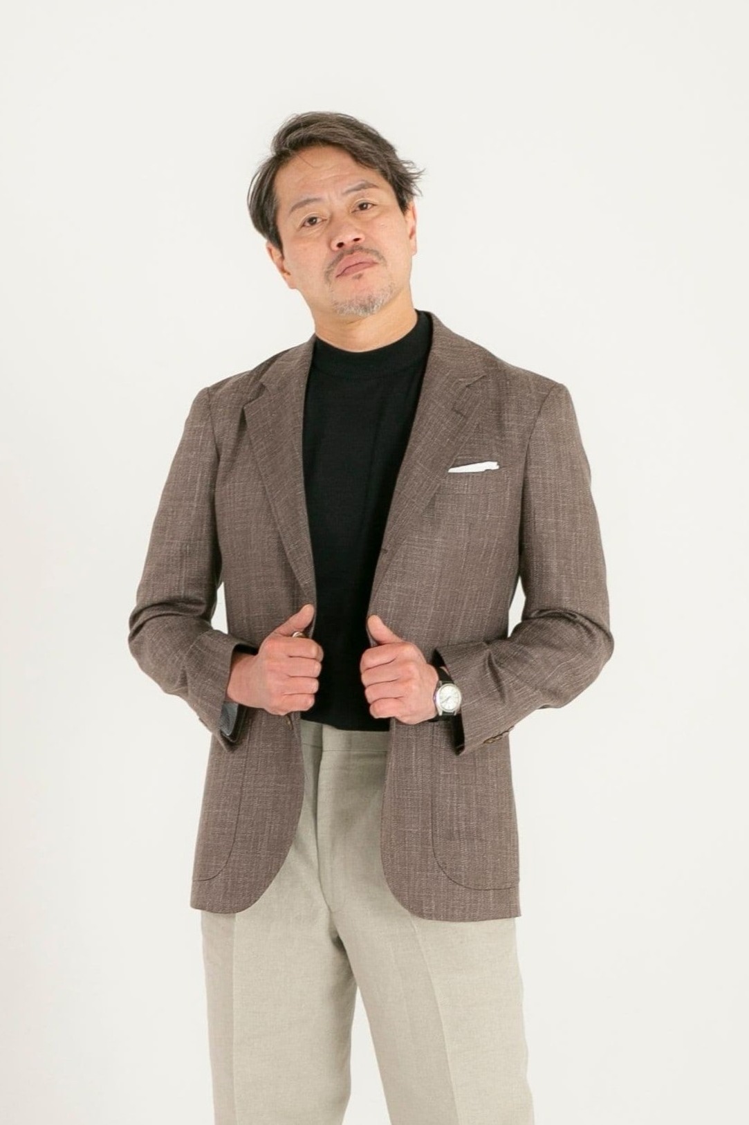 サマーツイードジャケット｜トリュフ・メランジ