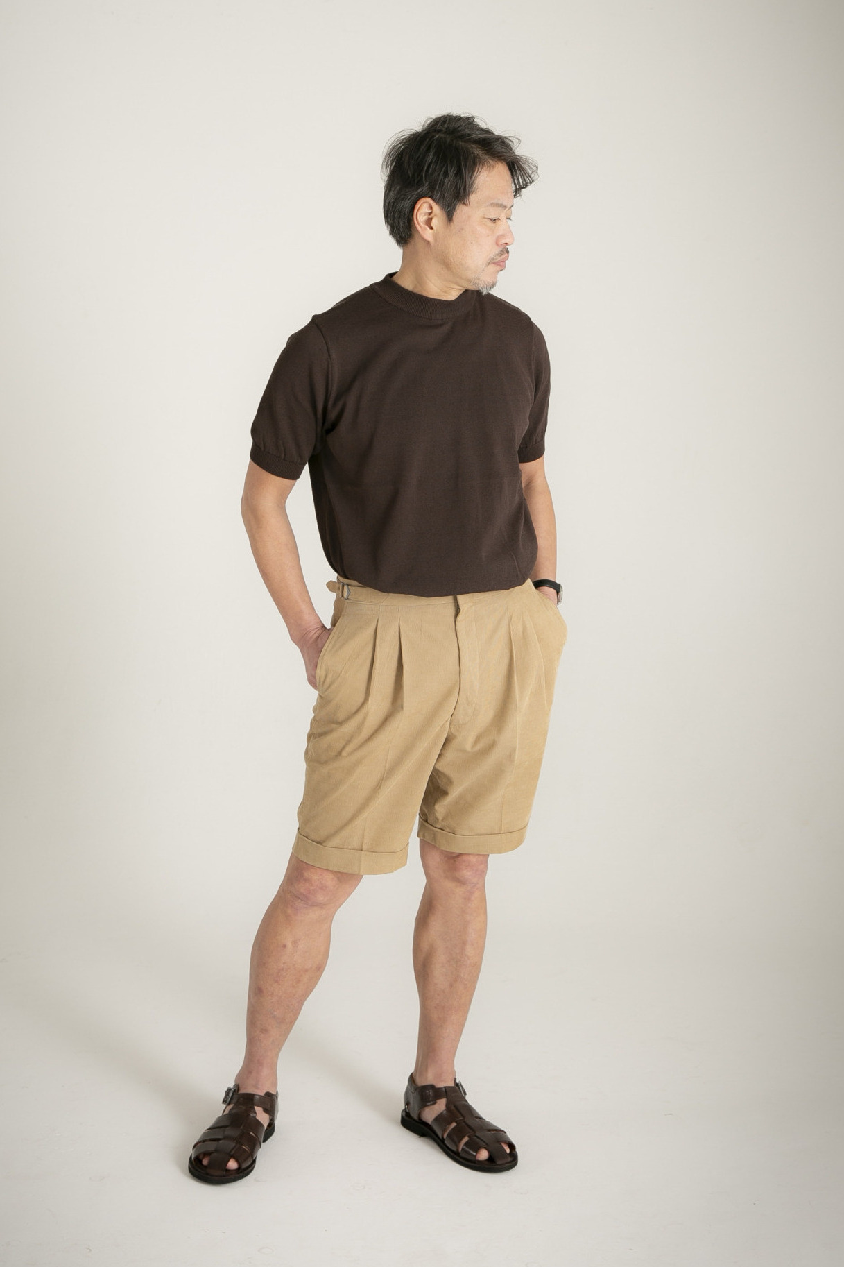 サマーコーディロイ・ショートパンツ｜ベージュ