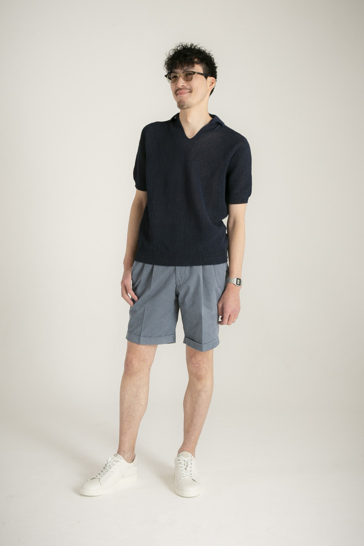 サマーコーディロイ・ショートパンツ｜ブルー