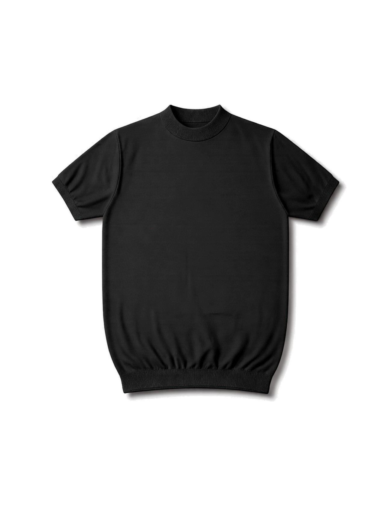 モックネックＴシャツ・ブラック｜三白眼