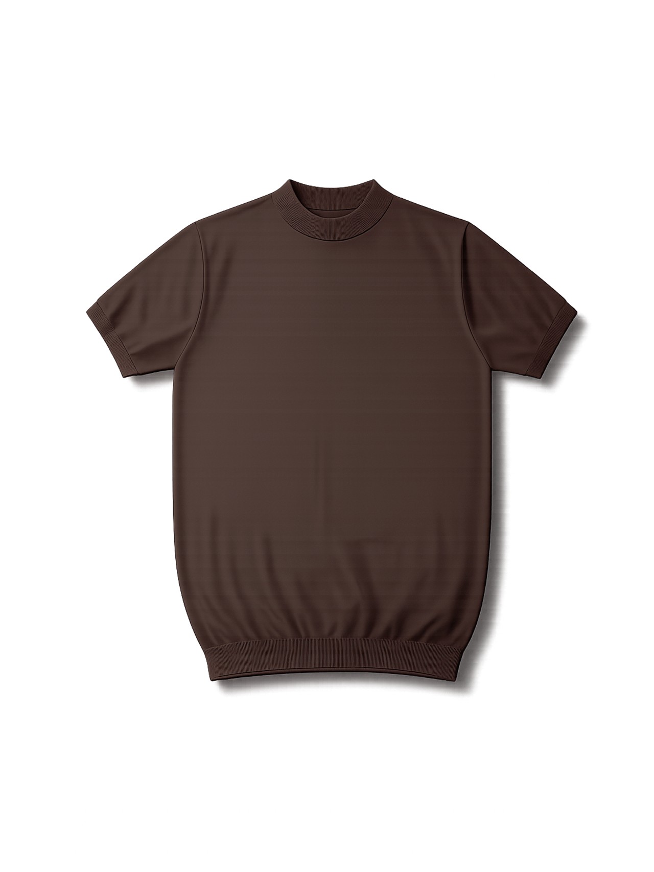 モックネックＴシャツ｜ブラウン