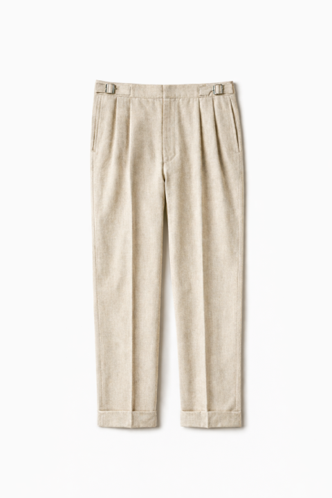 アイシッシュリネン・ クラシックパンツ｜ベージュ