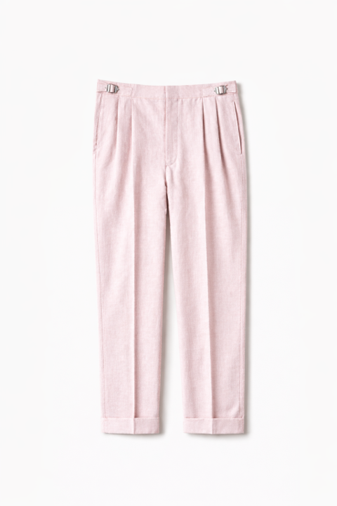 アイシッシュリネン・ クラシックパンツ｜ピンク