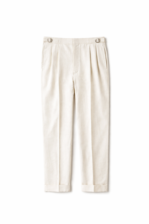 アイシッシュリネン・ クラシックパンツ｜ホワイト